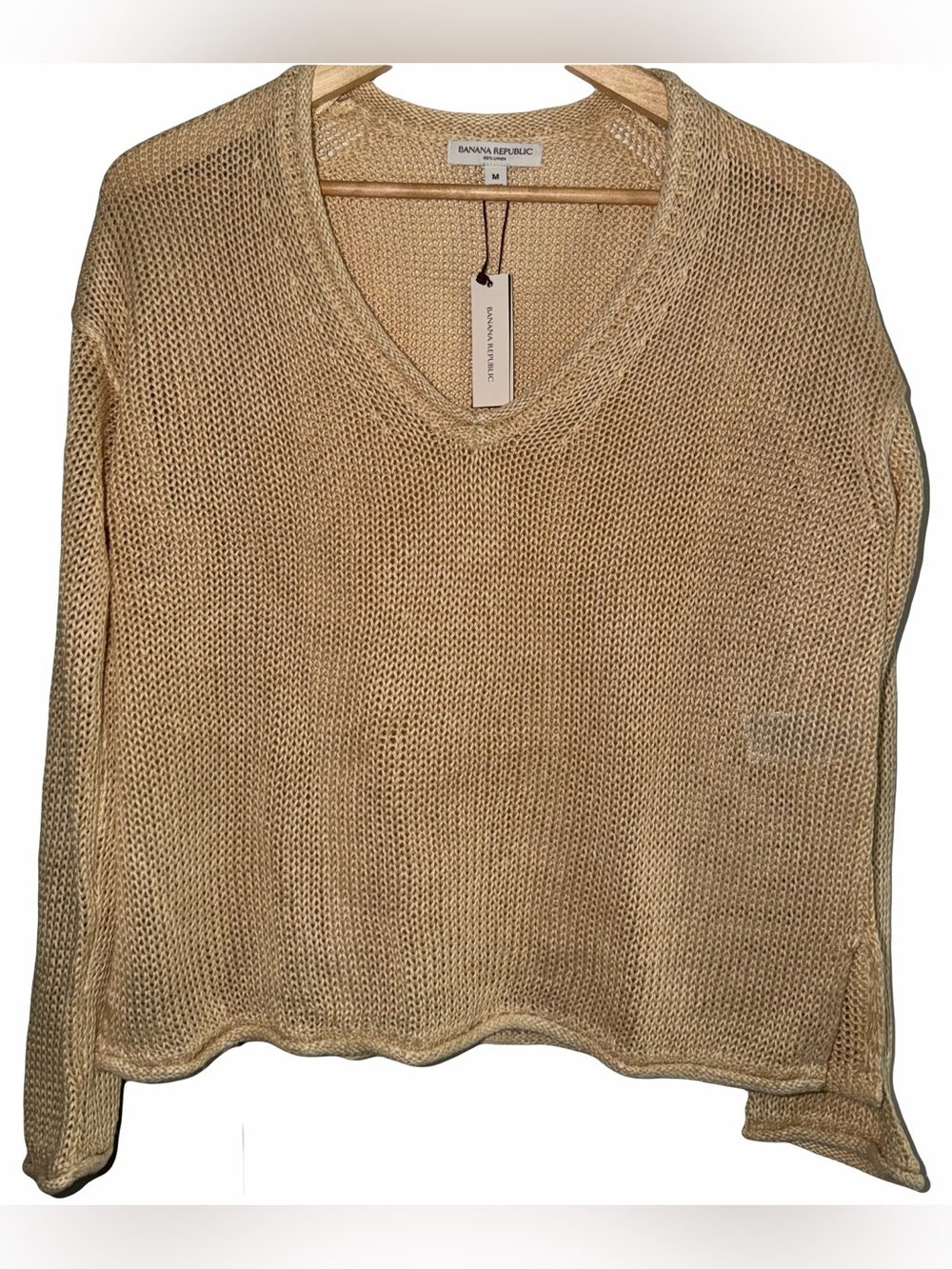 Banana Republic Yellow Cream V Neck Sweater